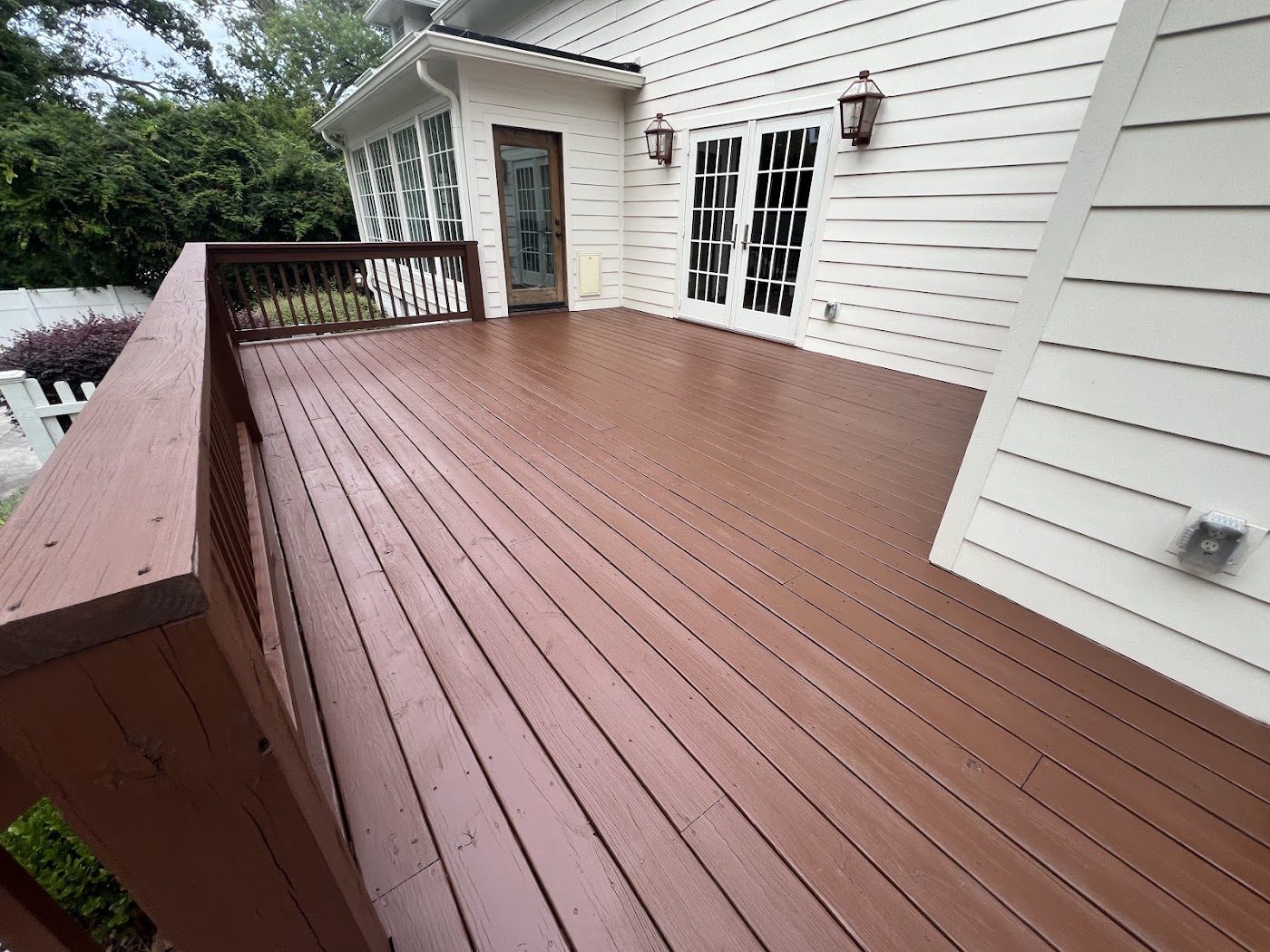 Stained deck