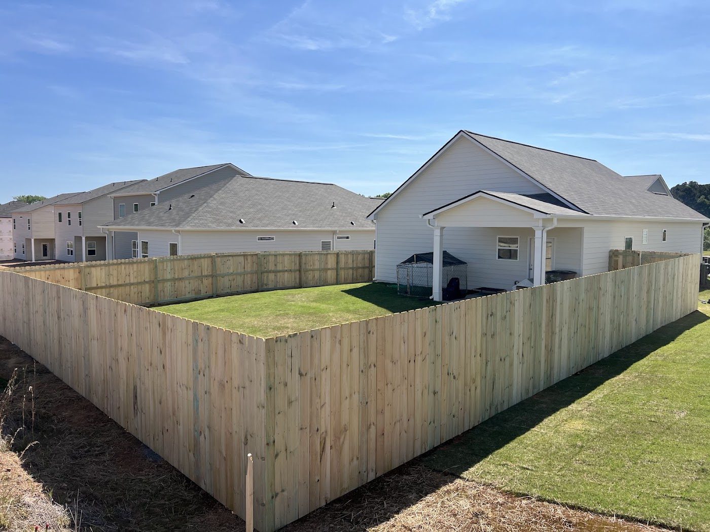 Wood privacy fence